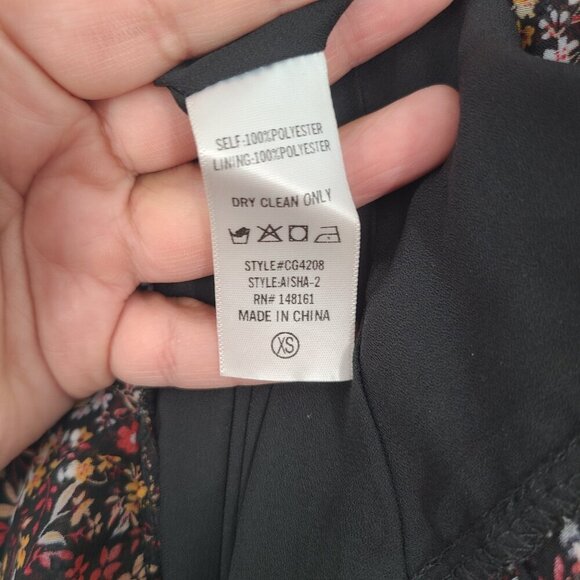 Buddy Love Flower Print Low V Neck Tie Ruffle Hi Low Hem Maxi Dress Size XS - Picture 5 of 7